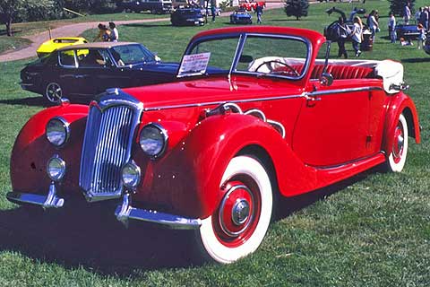This is one of about 500 Riley 2 ½-liter Drophead Coupes produced between 1948 and 1950 that were sold in the U.S.