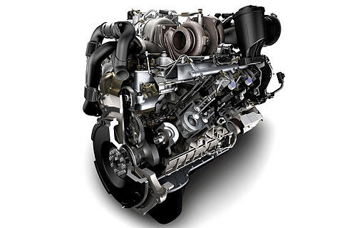 2008 Ford F-450 Super Duty Full-Size Pickup Truck image of the 6.4-liter Powerstroke diesel engine.