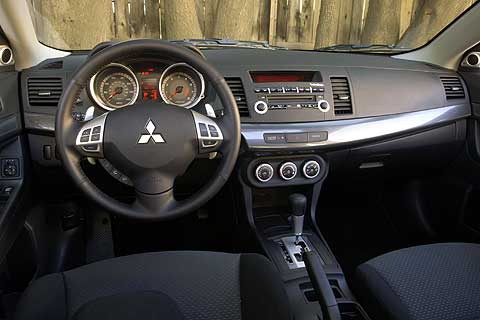 Interior dashboard of the 2008 Mitsubishi Lancer GTS Compact Sedan
