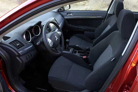 Interior seating of the 2008 Mitsubishi Lancer GTS Compact Sedan