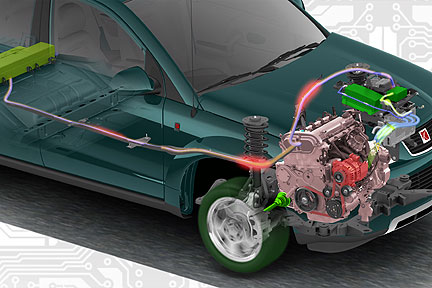 2007 Saturn Vue Green Line Hybrid Fuel Mid-Size Sport Utility Vehicle Exterior Engine